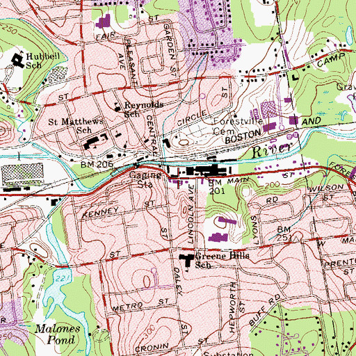 Topographic Map of Forestville Post Office, CT