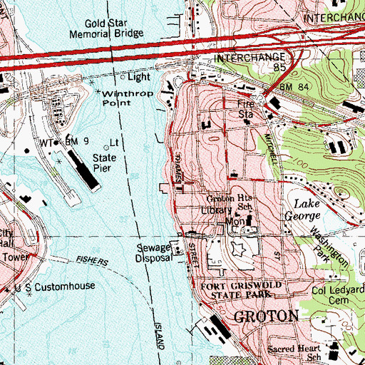Topographic Map of Borough Post Office, CT