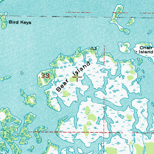 Topographic Map of Bear Island, FL