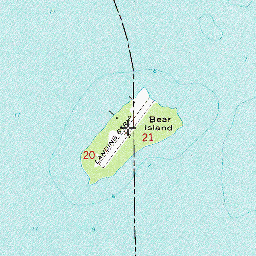 Topographic Map of Bear Island, FL