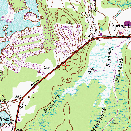 Topographic Map of Coventry Post Office, RI