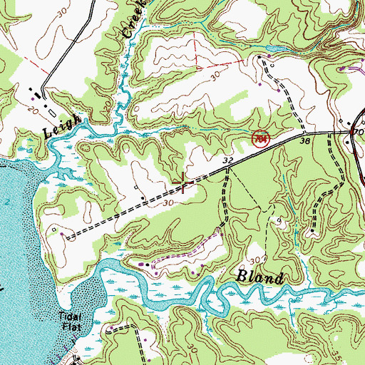 Topographic Map of Captain John Smith National Historic Trail, VA