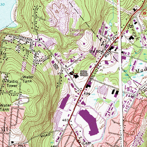 Topographic Map of Lakewood Post Office, CT