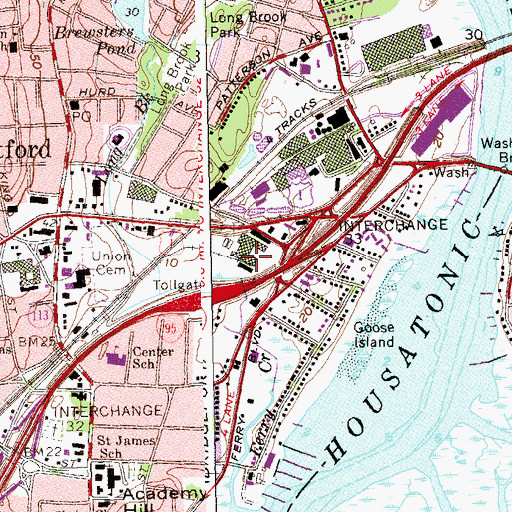Topographic Map of Stratford Retail Store Post Office, CT