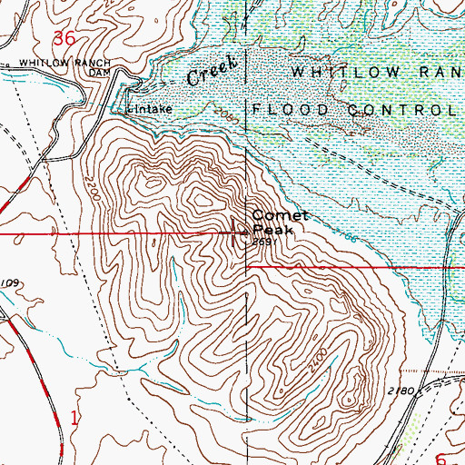 Topographic Map of Comet Peak, AZ