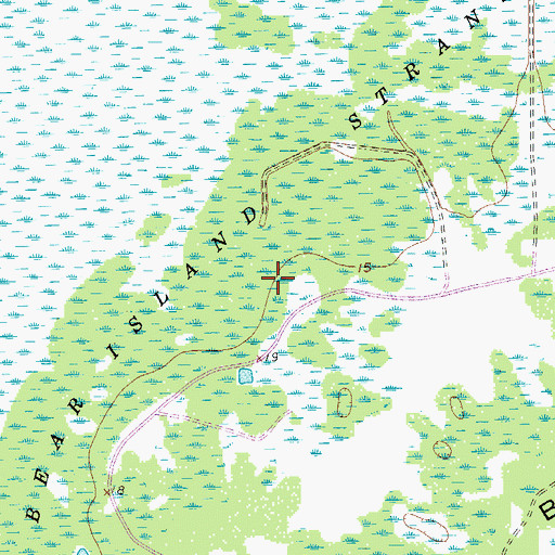 Topographic Map of Bear Island Strand, FL
