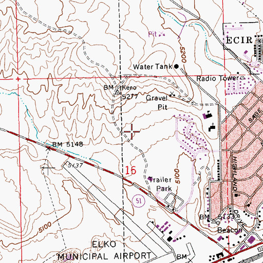 Topographic Map of Aspen Post Office, NV