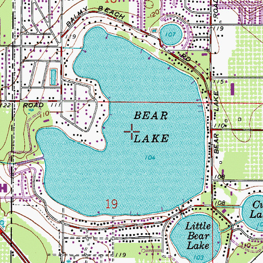Topographic Map of Bear Lake, FL