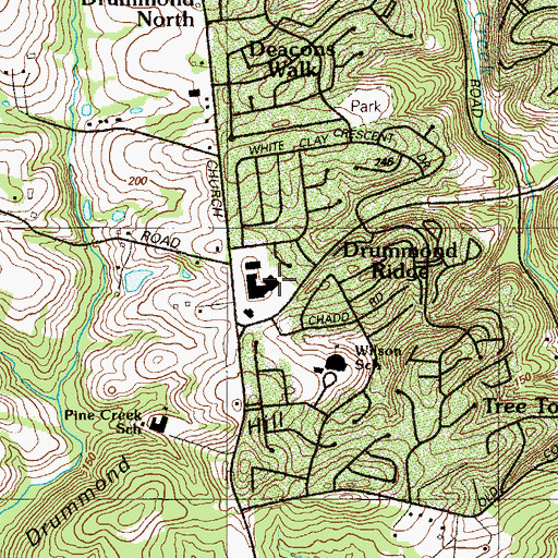 Topographic Map of Zingo's Post Office, DE