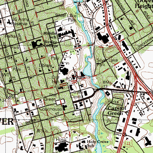 Topographic Map of Dover Post Office, DE