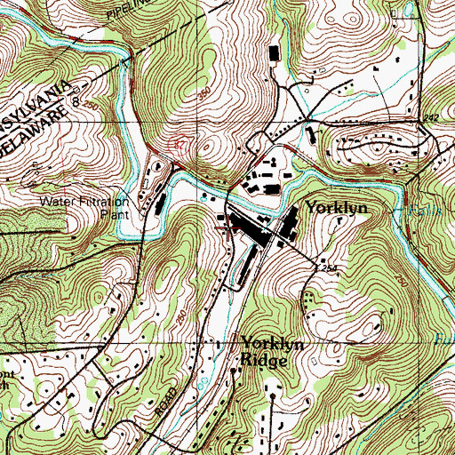 Topographic Map of Yorklyn Post Office, DE