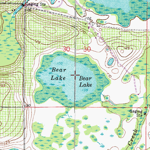 Topographic Map of Bear Lake, FL