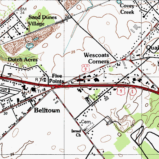 Topographic Map of Nassau Post Office, DE