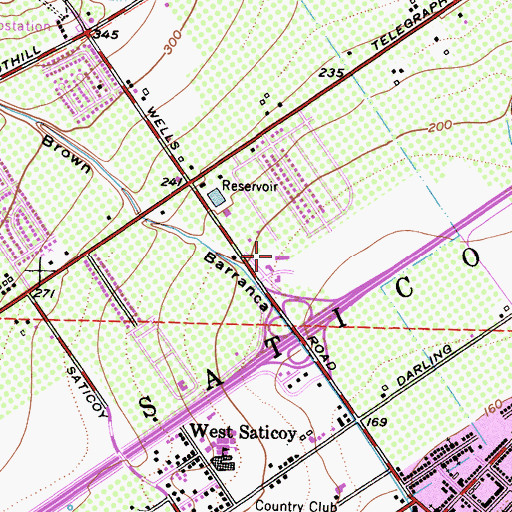 Topographic Map of Saticoy Post Office, CA