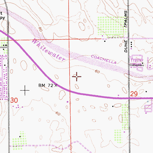 Topographic Map of La Quinta Post Office, CA