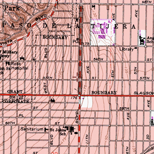 Topographic Map of La Tijera Post Office, CA
