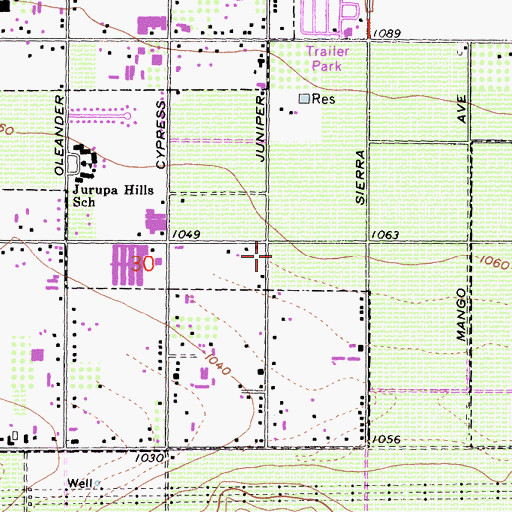 Topographic Map of Southside Post Office, CA