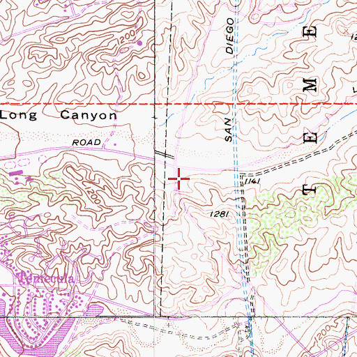 Topographic Map of Temecula Post Office, CA