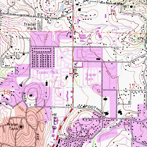 Topographic Map of Pala Vista Annex Post Office, CA
