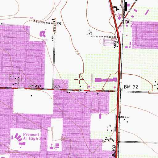 Topographic Map of Oxnard Post Office, CA