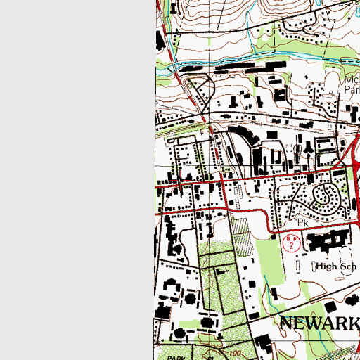 Topographic Map of Federal Post Office, DE