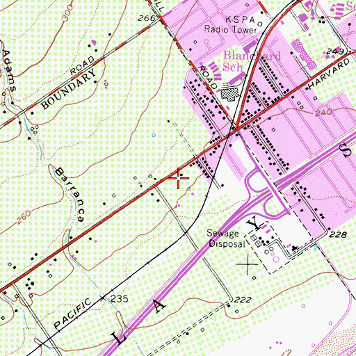 Topographic Map of Santa Paula Annex Post Office, CA