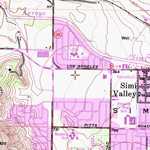 Topographic Map of Mount McCoy Post Office, CA
