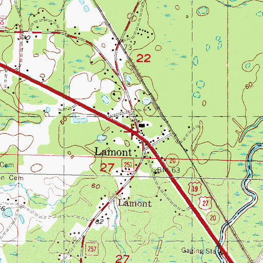 Topographic Map of Lamont Post Office, FL