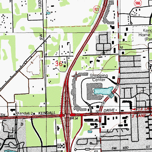 Topographic Map of Town and Country Postal Store Post Office, FL