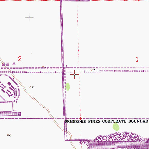 Topographic Map of Everglades Branch Post Office, FL