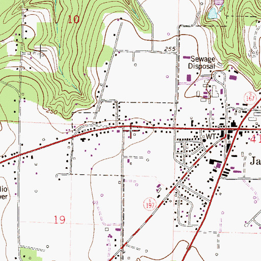 Topographic Map of Jay Post Office, FL