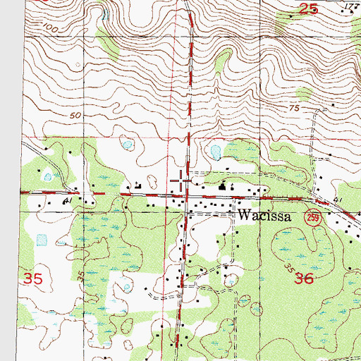 Topographic Map of Wacissa Post Office, FL