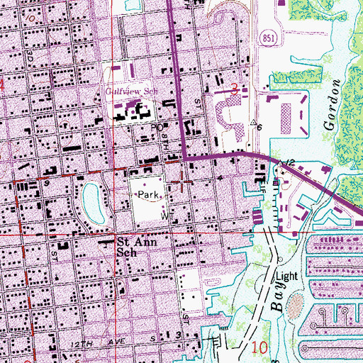 Topographic Map of Downtown Naples Post Office, FL