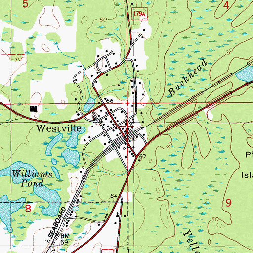 Topographic Map of Westville Post Office, FL