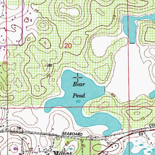 Topographic Map of Bear Pond, FL