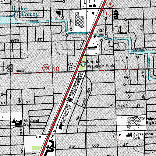 Topographic Map of Pinecrest Post Office, FL