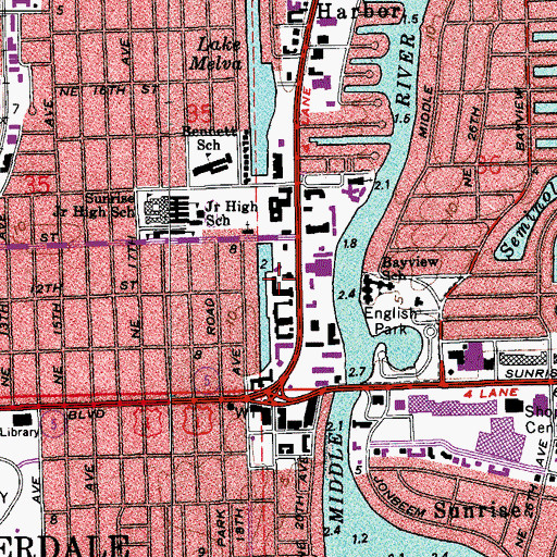 Topographic Map of Gateway Post Office, FL