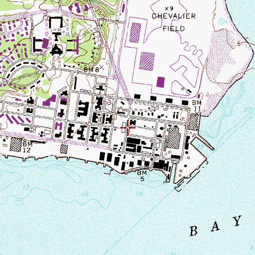 Topographic Map of Naval Air Station Post Office, FL