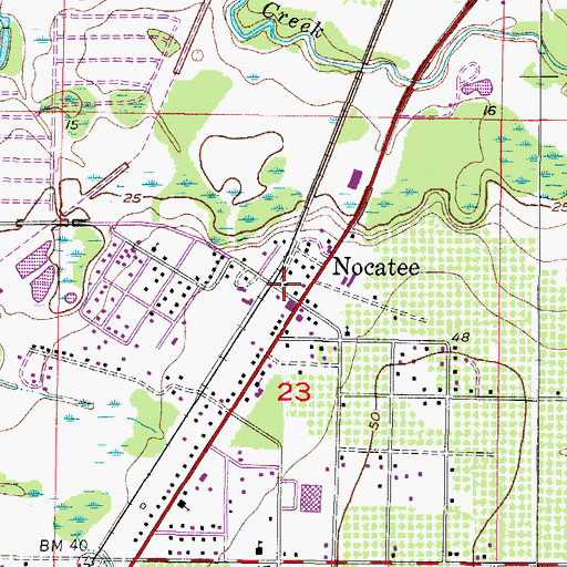 Topographic Map of Nocatee Post Office, FL