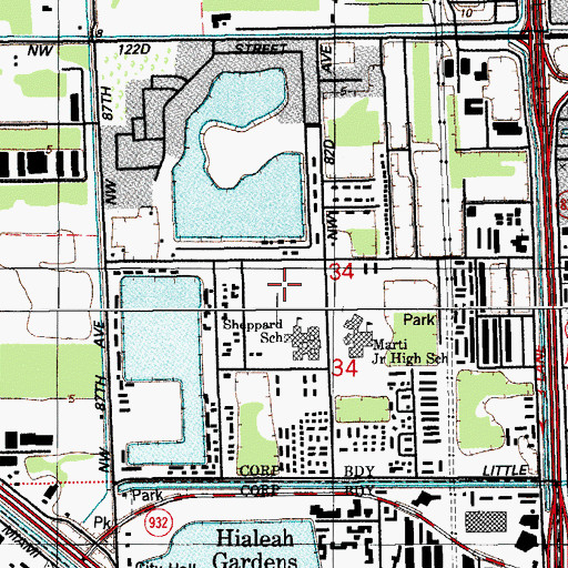 Topographic Map of El Mercado Post Office, FL