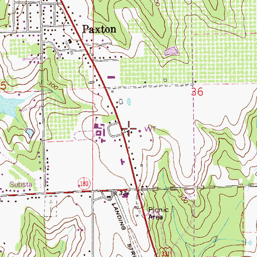 Topographic Map of Paxton Post Office, FL