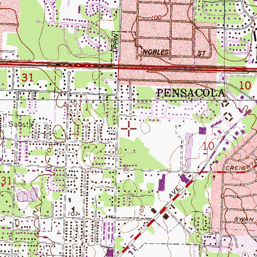 Topographic Map of Nobles Post Office, FL