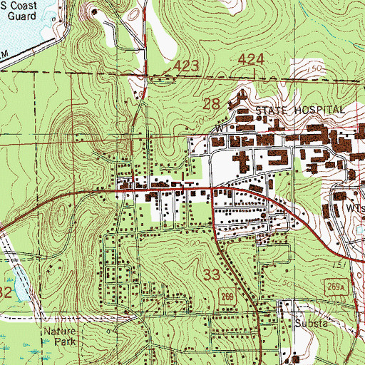 Topographic Map of Chattahoochee Post Office, FL