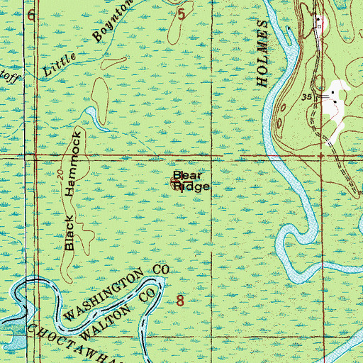 Topographic Map of Bear Ridge, FL