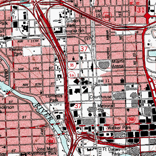 Topographic Map of Flagler Post Office, FL