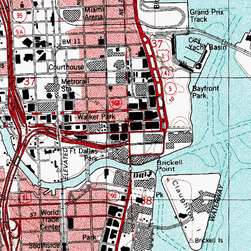 Topographic Map of Metro New Post Office, FL