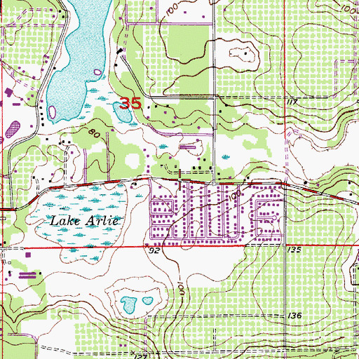 Topographic Map of Clarcona Post Office, FL