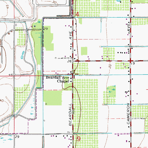 Topographic Map of Beardell Avenue Chapel, FL
