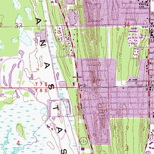Topographic Map of Anastasia Island Post Office, FL