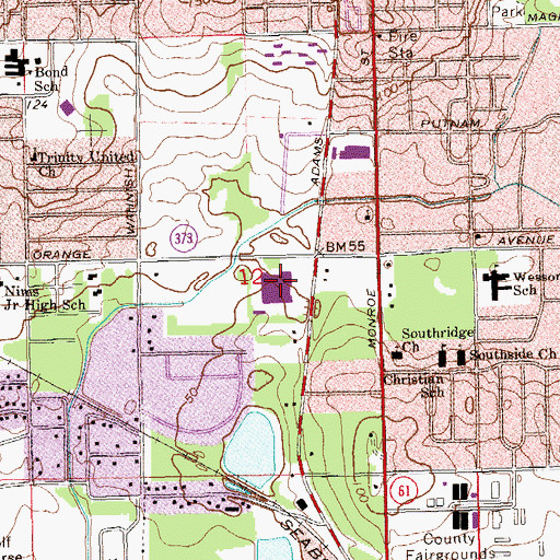 Topographic Map of Tallahassee Post Office, FL